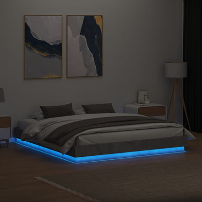 Giroletto con Luci LED Grigio Cemento 200x200 cm