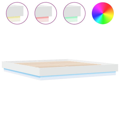 Giroletto con LED senza Materasso Bianco 180x200 cm