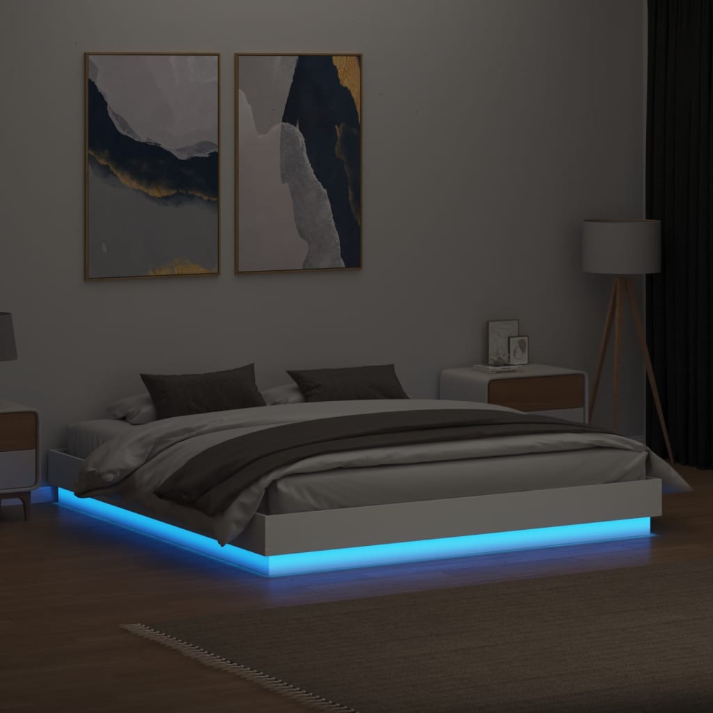 Giroletto con LED senza Materasso Bianco 180x200 cm