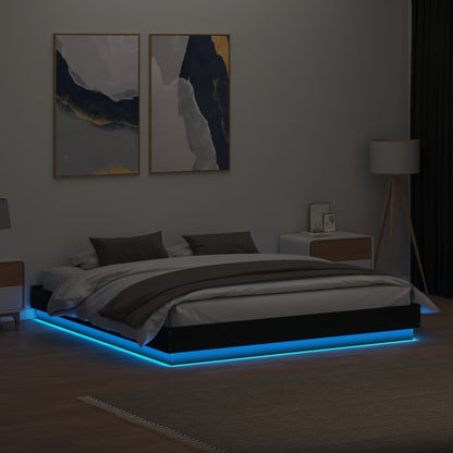 Giroletto con Luci LED Nero 180x200 cm