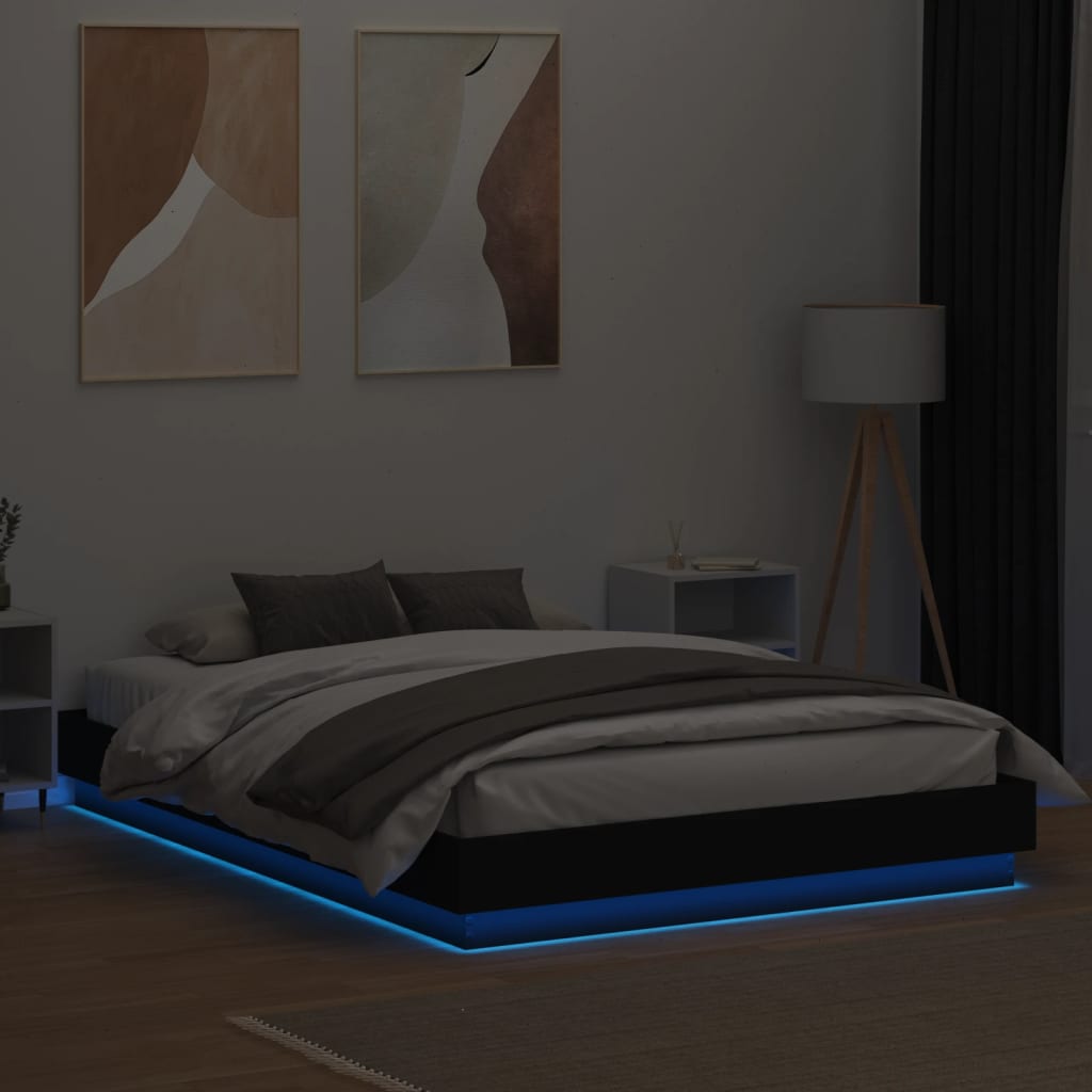 Giroletto con LED senza Materasso Nero 150x200 cm