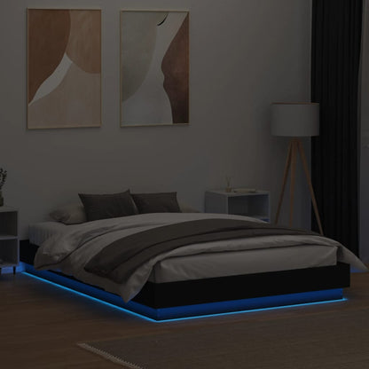 Giroletto con LED senza Materasso Nero 150x200 cm