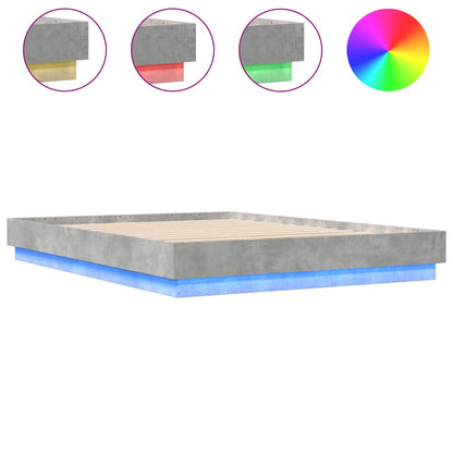 Giroletto con Luci LED Grigio Cemento 150x200 cm