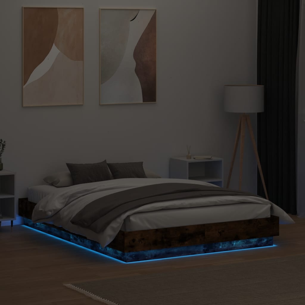 Giroletto con Luci LED Rovere Fumo 140x190 cm