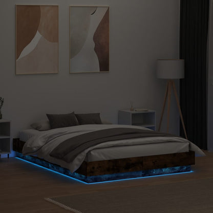 Giroletto con Luci LED Rovere Fumo 140x190 cm