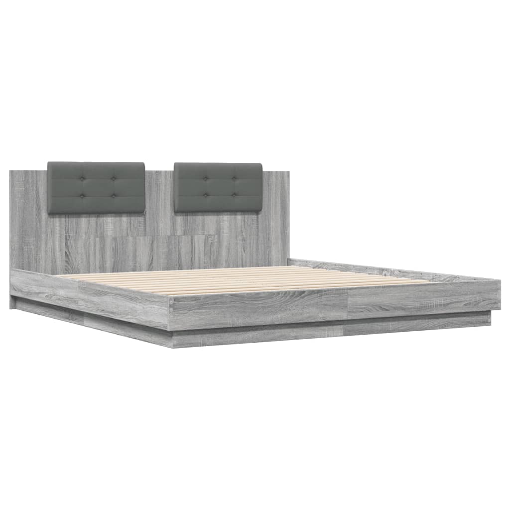Giroletto Testiera Grigio Sonoma 180x200 cm Legno Multistrato