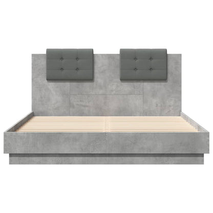 Giroletto Testiera Grigio Cemento 150x200 cm Legno Multistrato