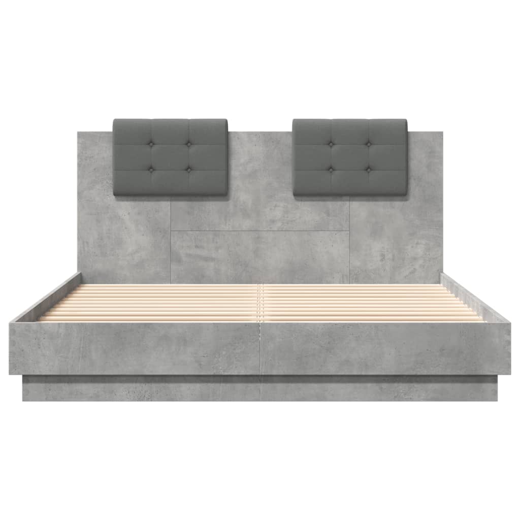 Giroletto Testiera Grigio Cemento 140x200 cm Legno Multistrato