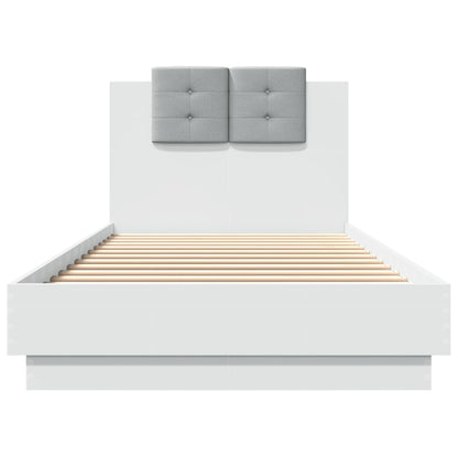 Giroletto con Testiera Bianco 100x200 cm in Legno Multistrato