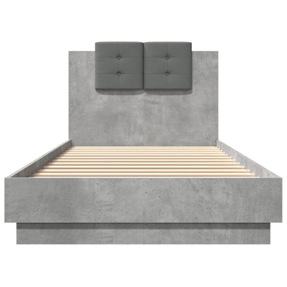 Giroletto Testiera Grigio Cemento 100x200 cm Legno Multistrato