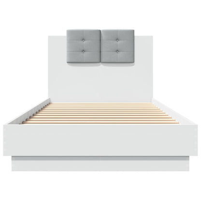 Giroletto con Testiera Bianco 90x200 cm in Legno Multistrato