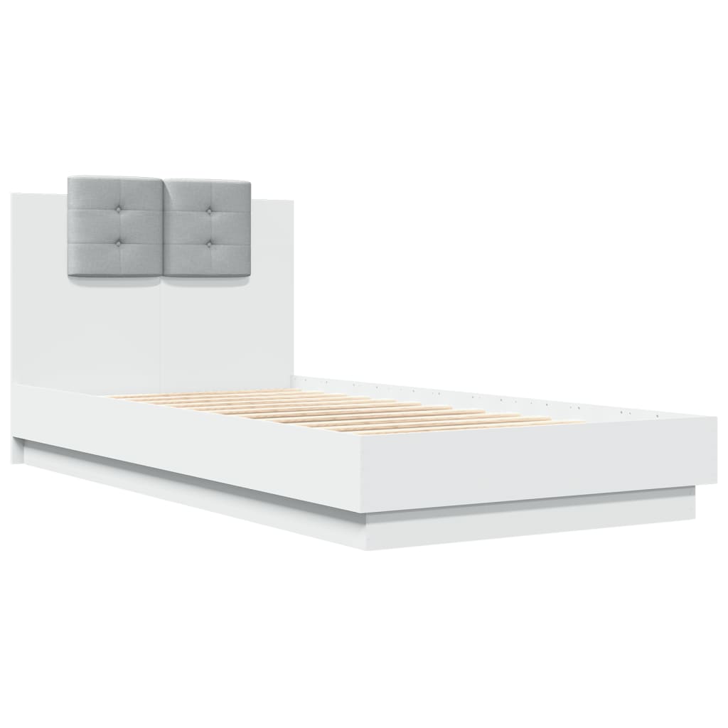 Giroletto con Testiera Bianco 90x190 cm in Legno Multistrato