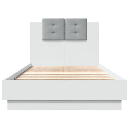 Giroletto con Testiera Bianco 90x190 cm in Legno Multistrato