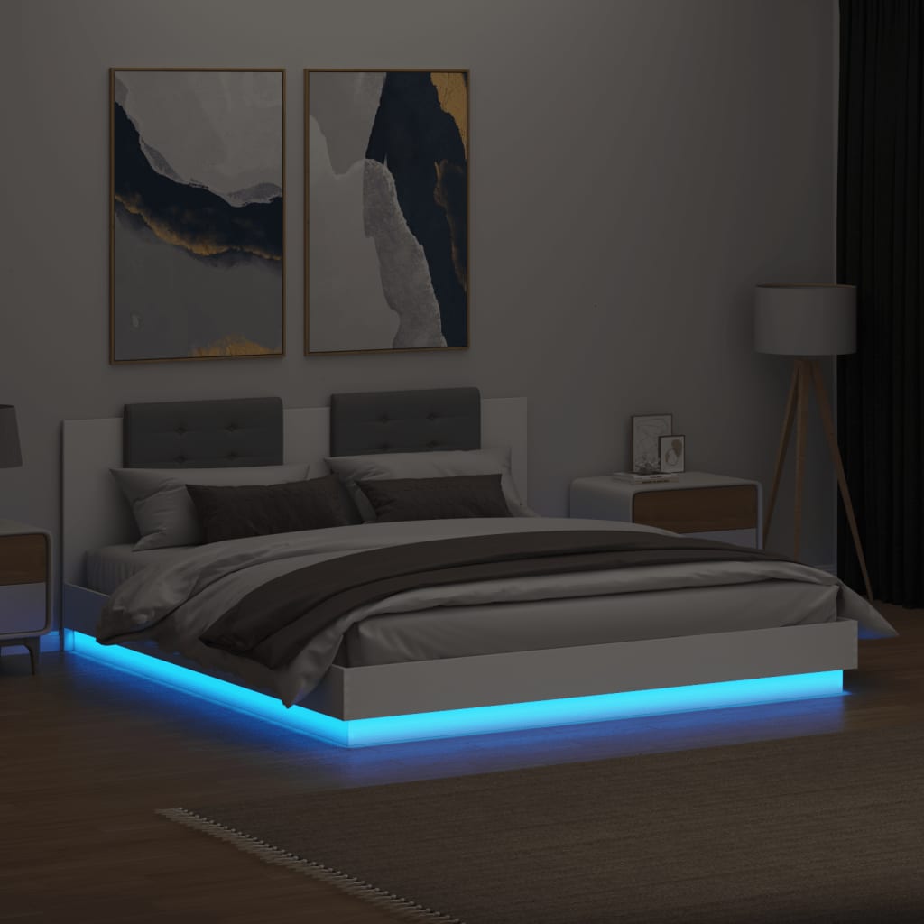 Giroletto con LED senza Materasso Bianco 180x200 cm