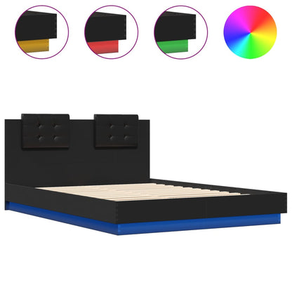 Giroletto con LED senza Materasso Nero 150x200 cm