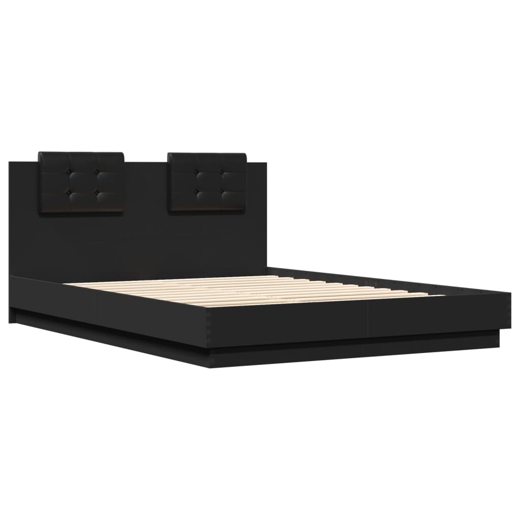 Giroletto con LED senza Materasso Nero 150x200 cm