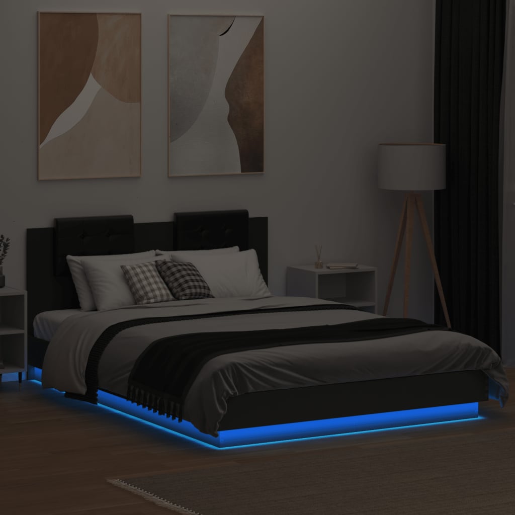 Giroletto con LED senza Materasso Nero 150x200 cm