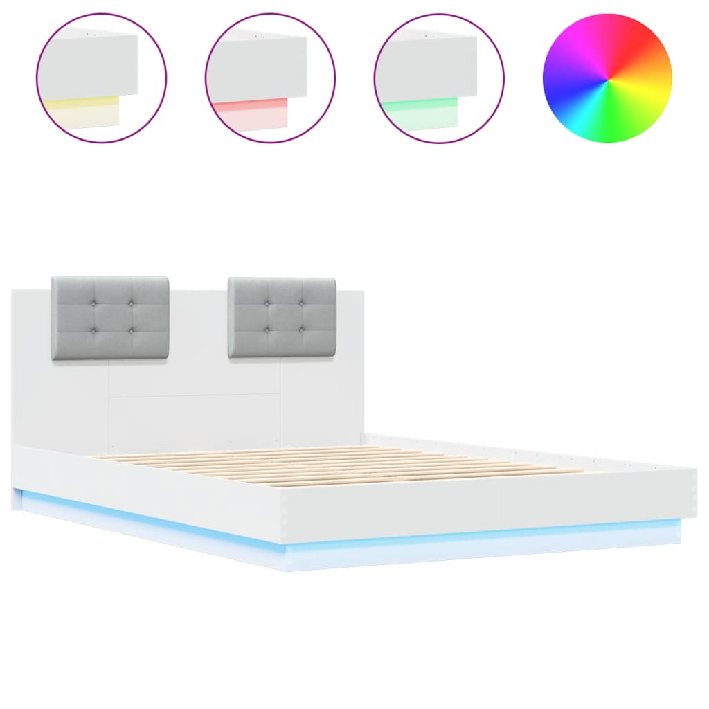 Giroletto con LED senza Materasso Bianco 120x200 cm