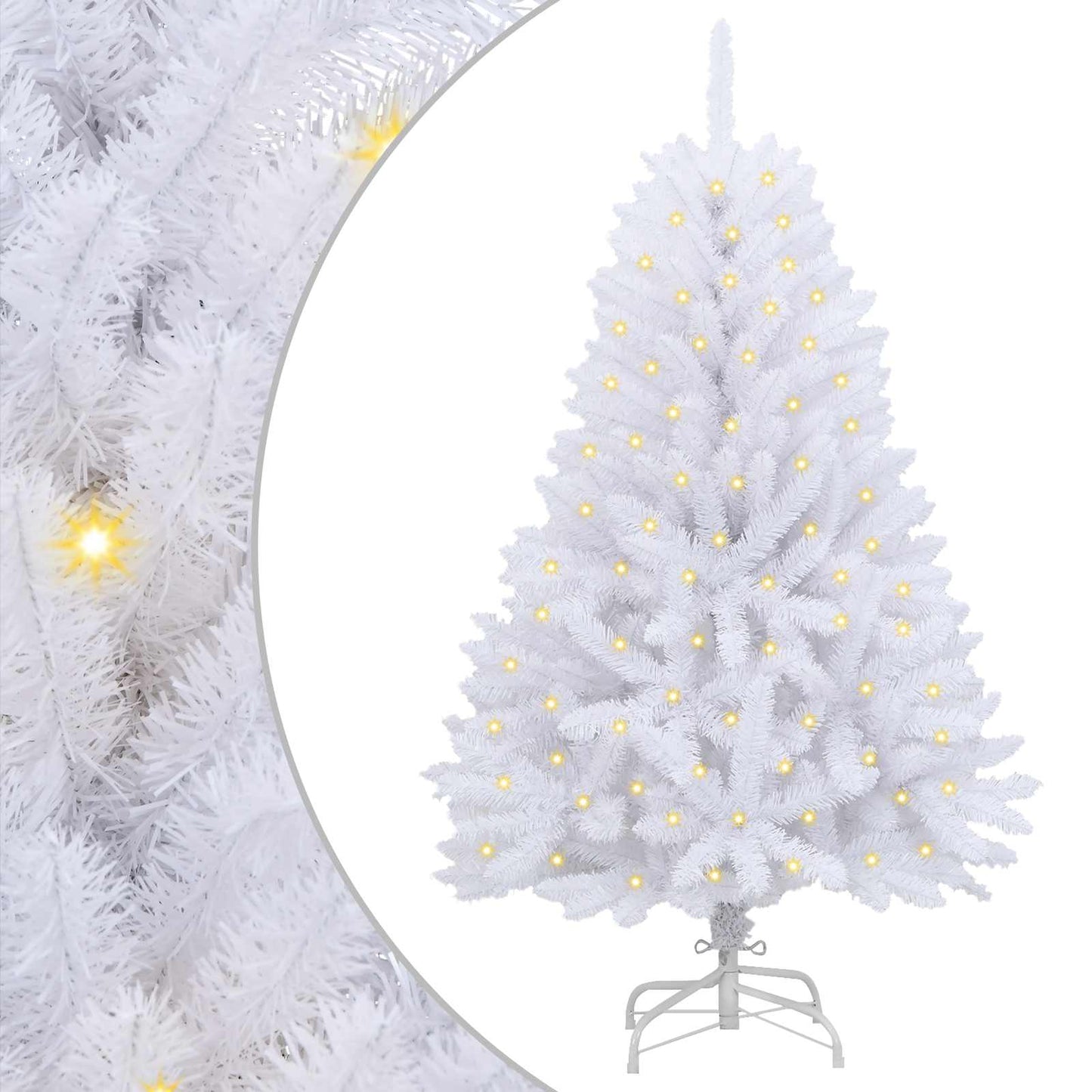 Albero di Natale artificiale Bianco 150 cm PVC e Metallo