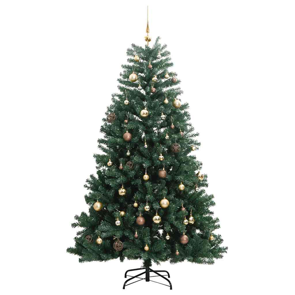 Albero Natale Incernierato con 300 LED e Palline 180 cm