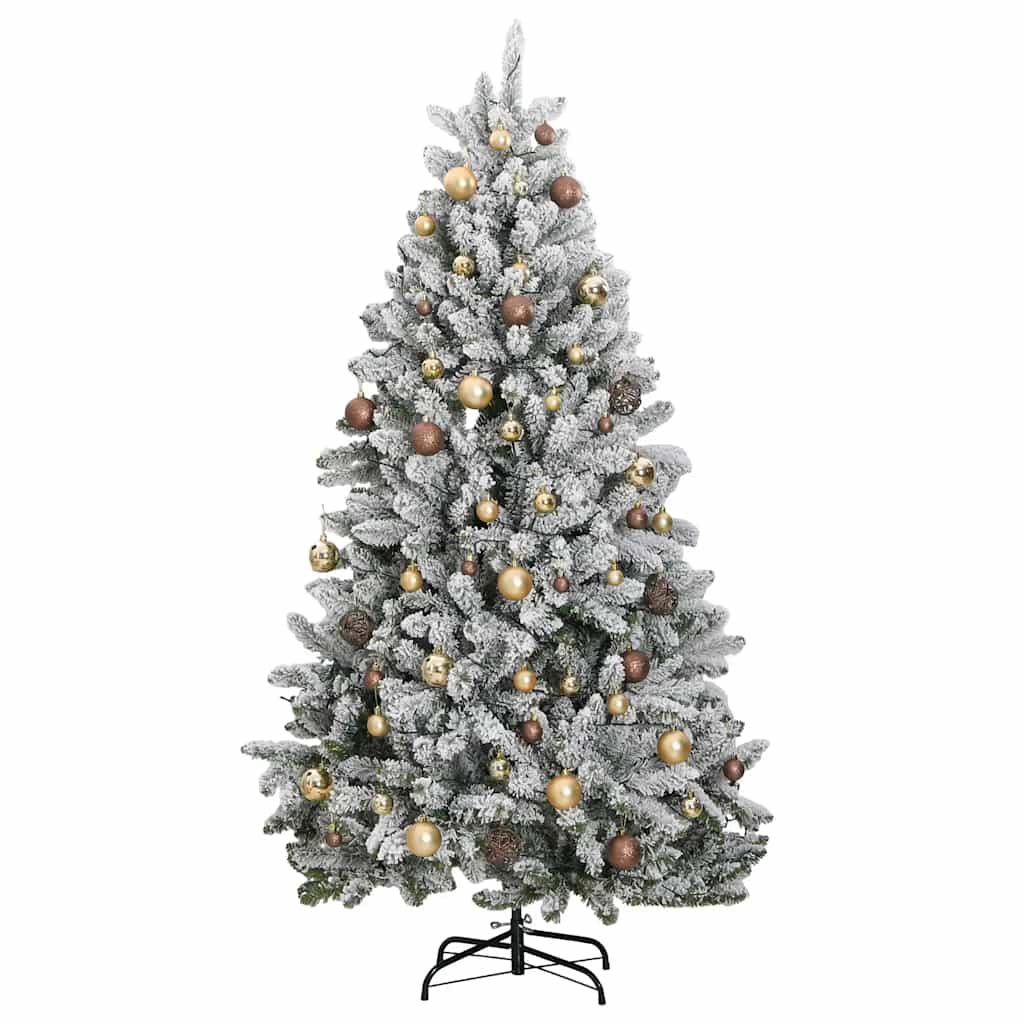 Albero Natale Artificiale Incernierato 300 LED e Palline 270 cm