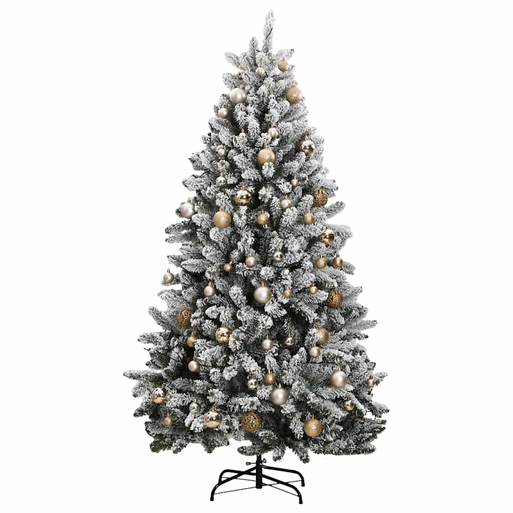 Albero Natale Incernierato con 300 LED e Palline 180 cm