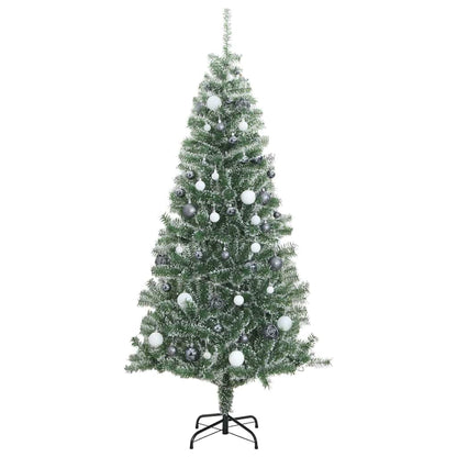 Albero di Natale Artificiale con 300 LED Palline e Neve 240 cm