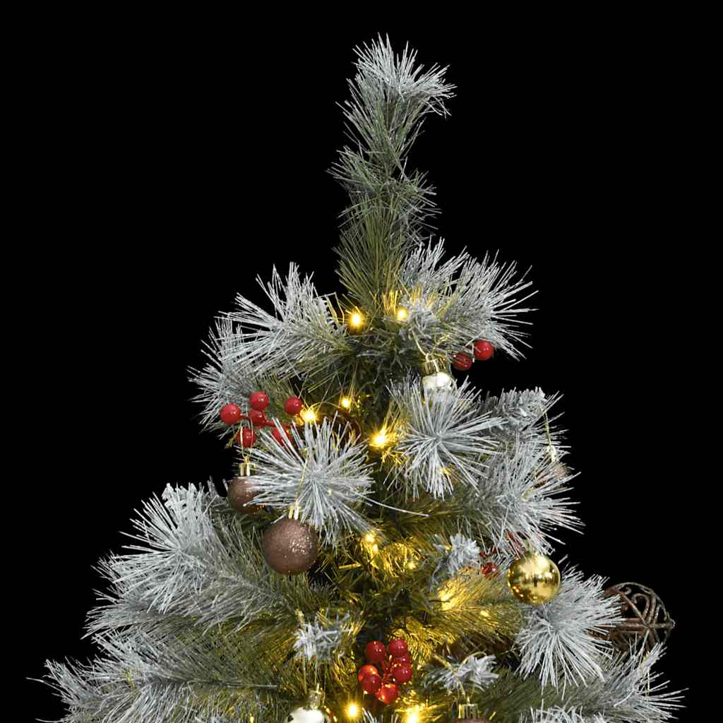 Albero Natale Incernierato con 150 LED e Palline 150 cm