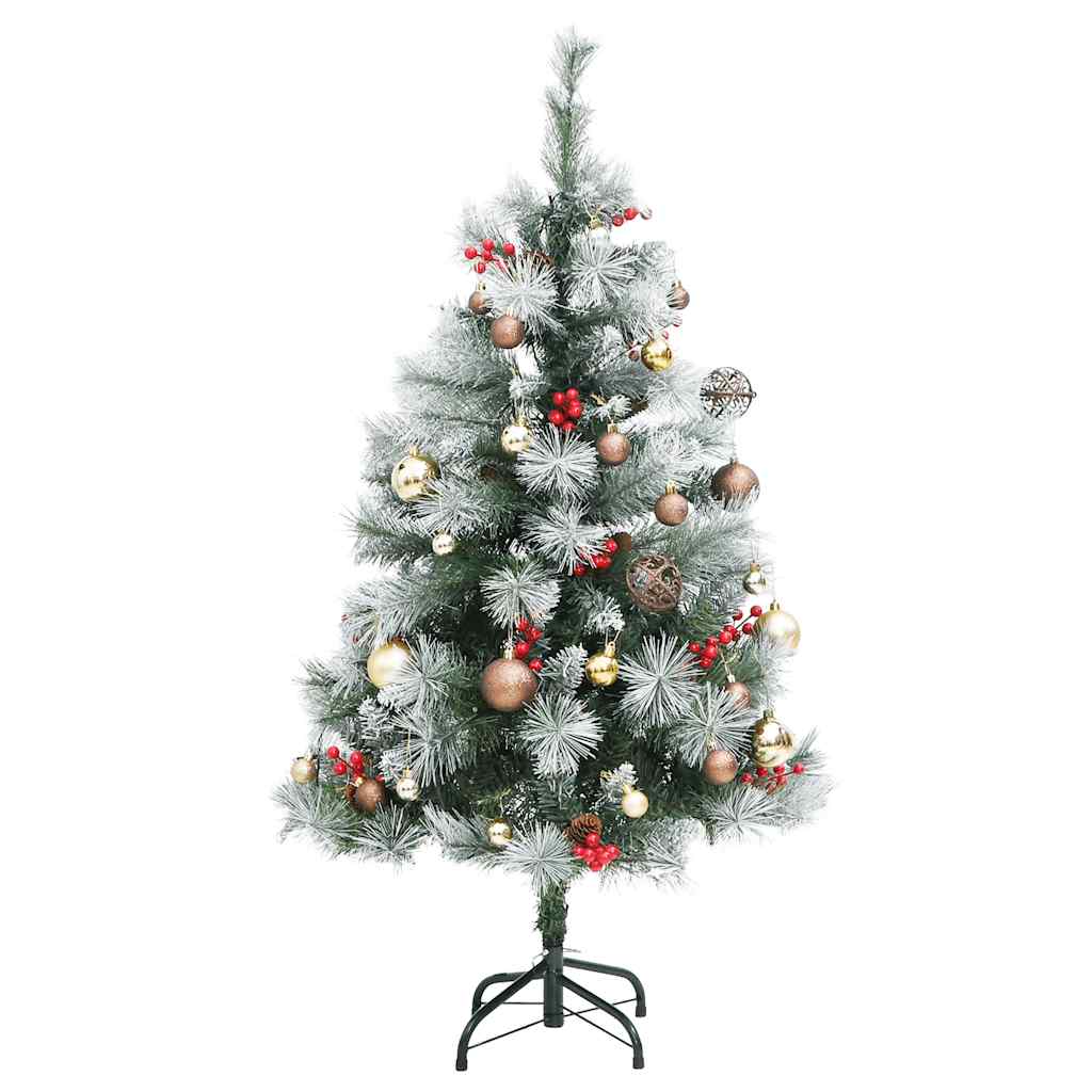 Albero Natale Incernierato con 150 LED e Palline 150 cm
