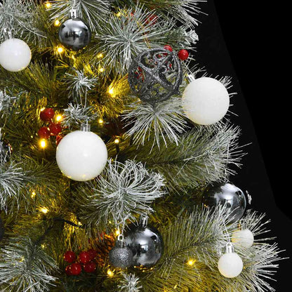 Albero Natale Incernierato con 150 LED e Palline 120 cm