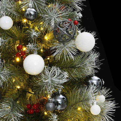 Albero Natale Incernierato con 150 LED e Palline 150 cm