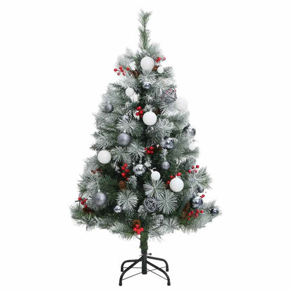 Albero Natale Incernierato con 150 LED e Palline 150 cm