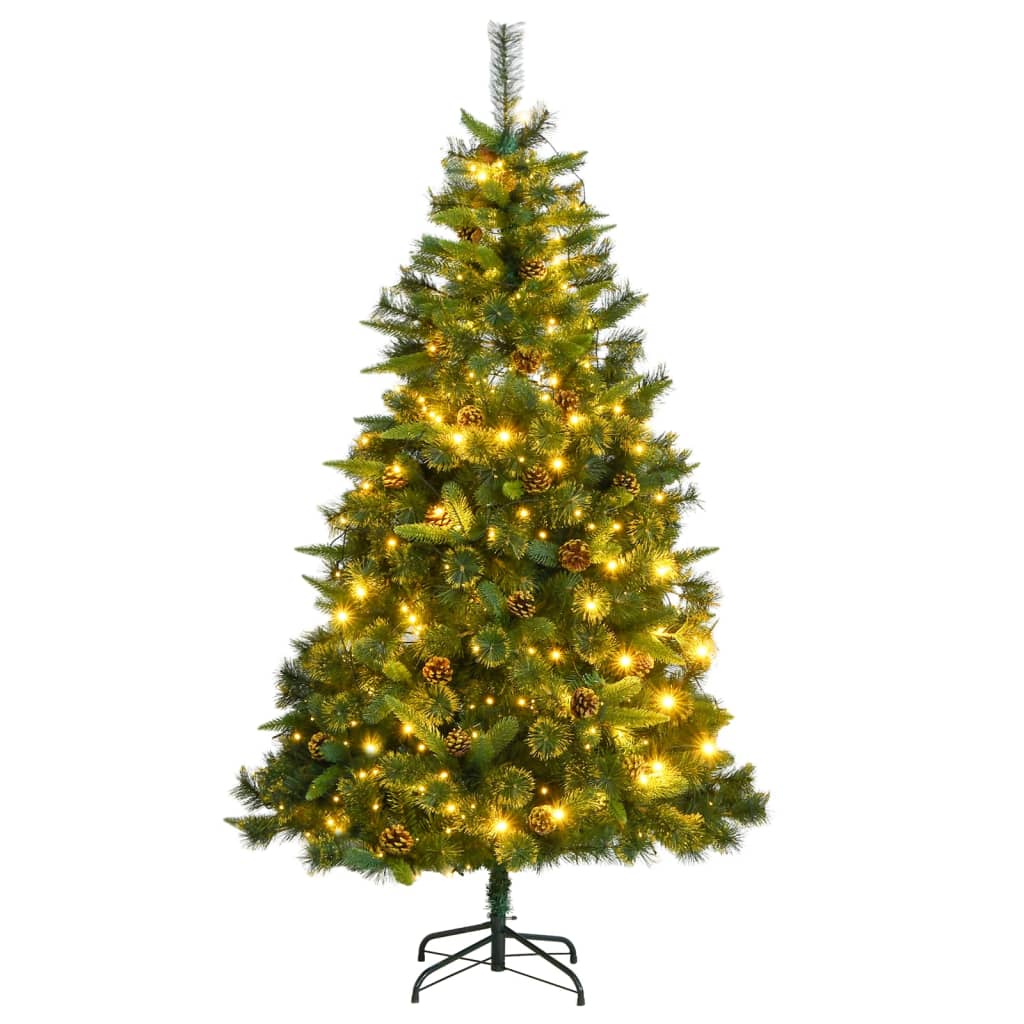 Albero di Natale Artificiale Incernierato con 300 LED 180 cm