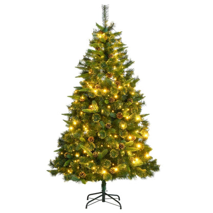 Albero di Natale Artificiale Incernierato con 300 LED 180 cm