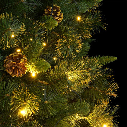 Albero di Natale Artificiale Incernierato con 300 LED 180 cm