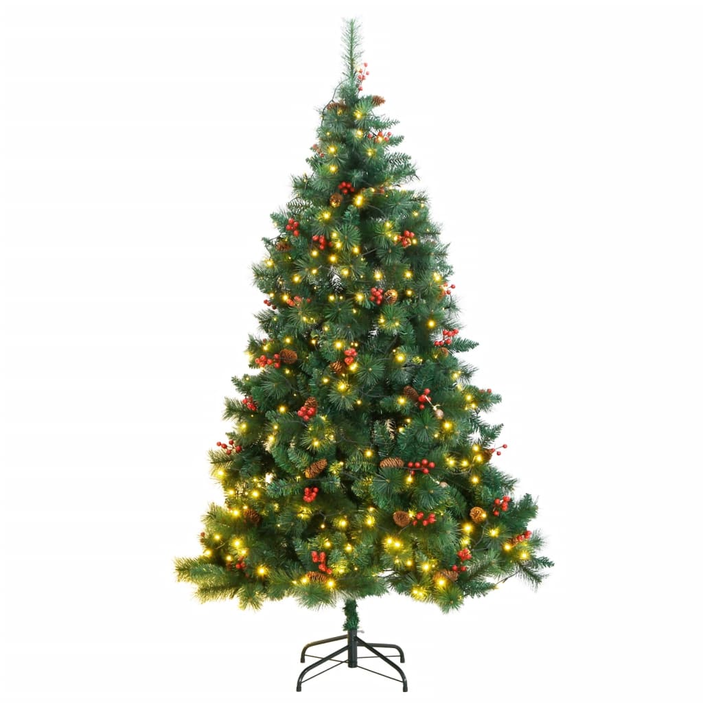 Albero di Natale Artificiale Incernierato con 300 LED 210 cm