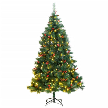 Albero di Natale Artificiale Incernierato con 300 LED 210 cm