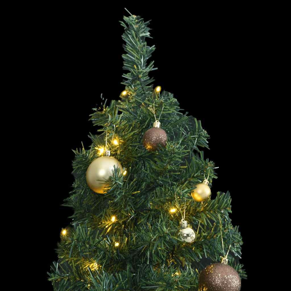 Albero di Natale Sottile con 300 LED e Set Palline 270 cm