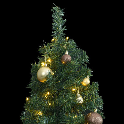 Albero di Natale Sottile con 300 LED e Set Palline 270 cm
