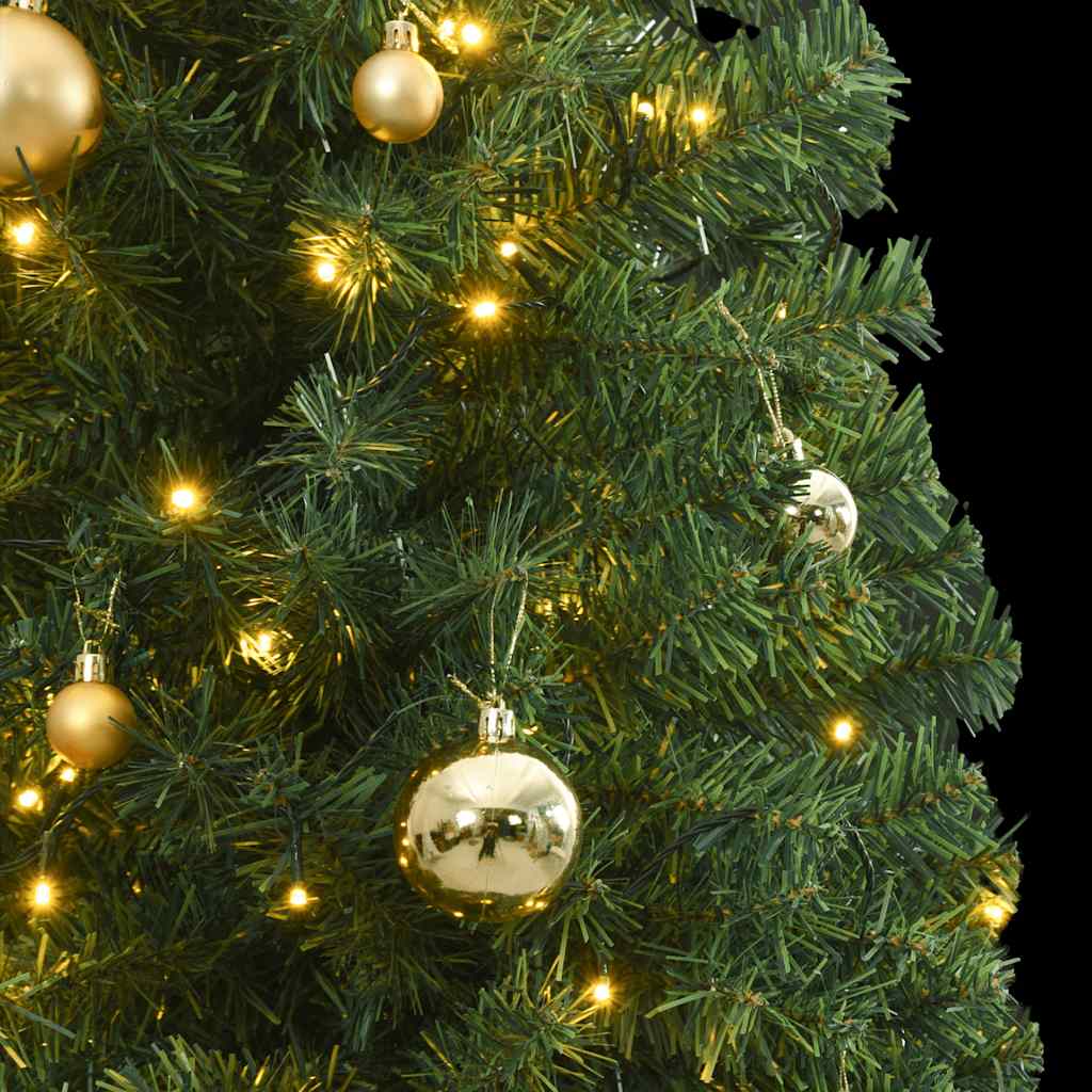 Albero di Natale Sottile con 300 LED e Set Palline 270 cm