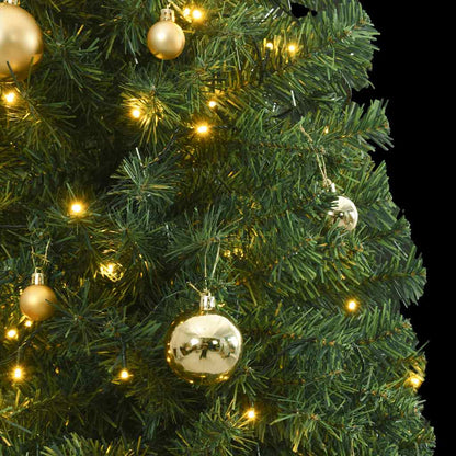 Albero di Natale Sottile con 300 LED e Set Palline 270 cm