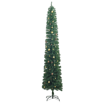 Albero di Natale Sottile con 300 LED e Set Palline 270 cm