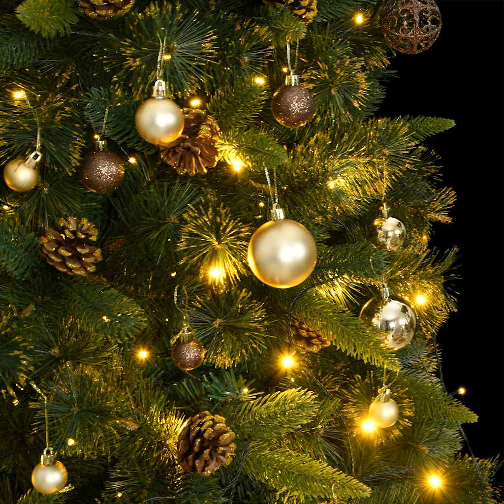 Albero Natale Incernierato con 300 LED e Palline 180 cm