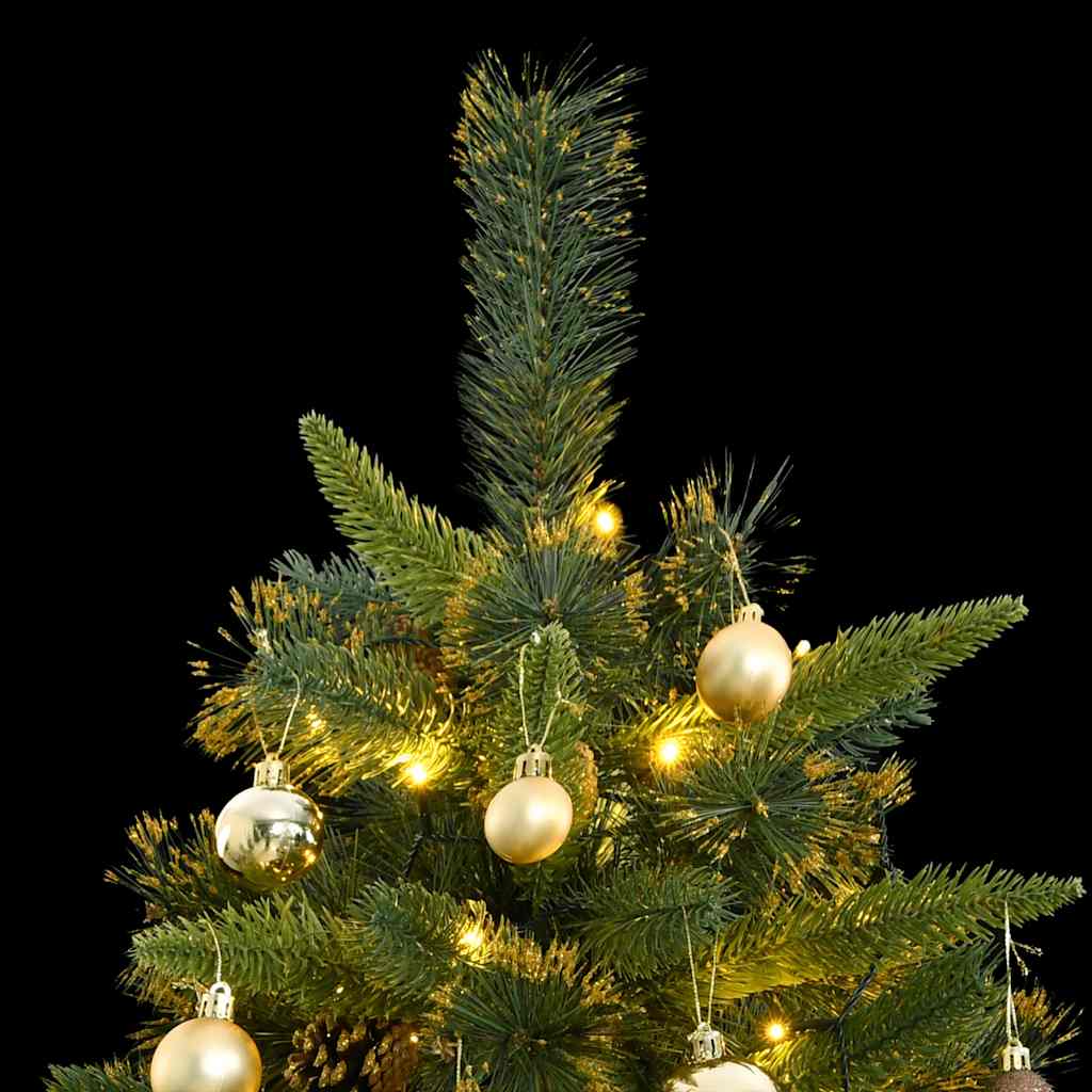 Albero Natale Incernierato con 300 LED e Palline 240 cm