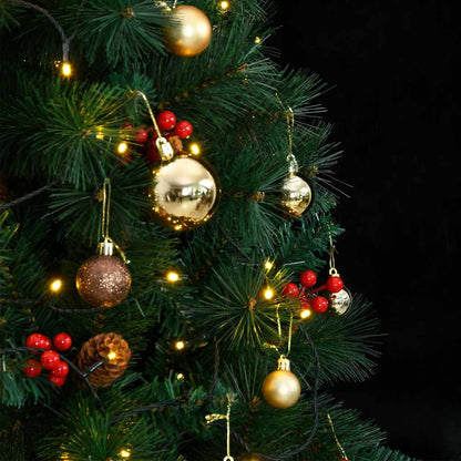 Albero Natale Incernierato con 300 LED e Palline 210 cm