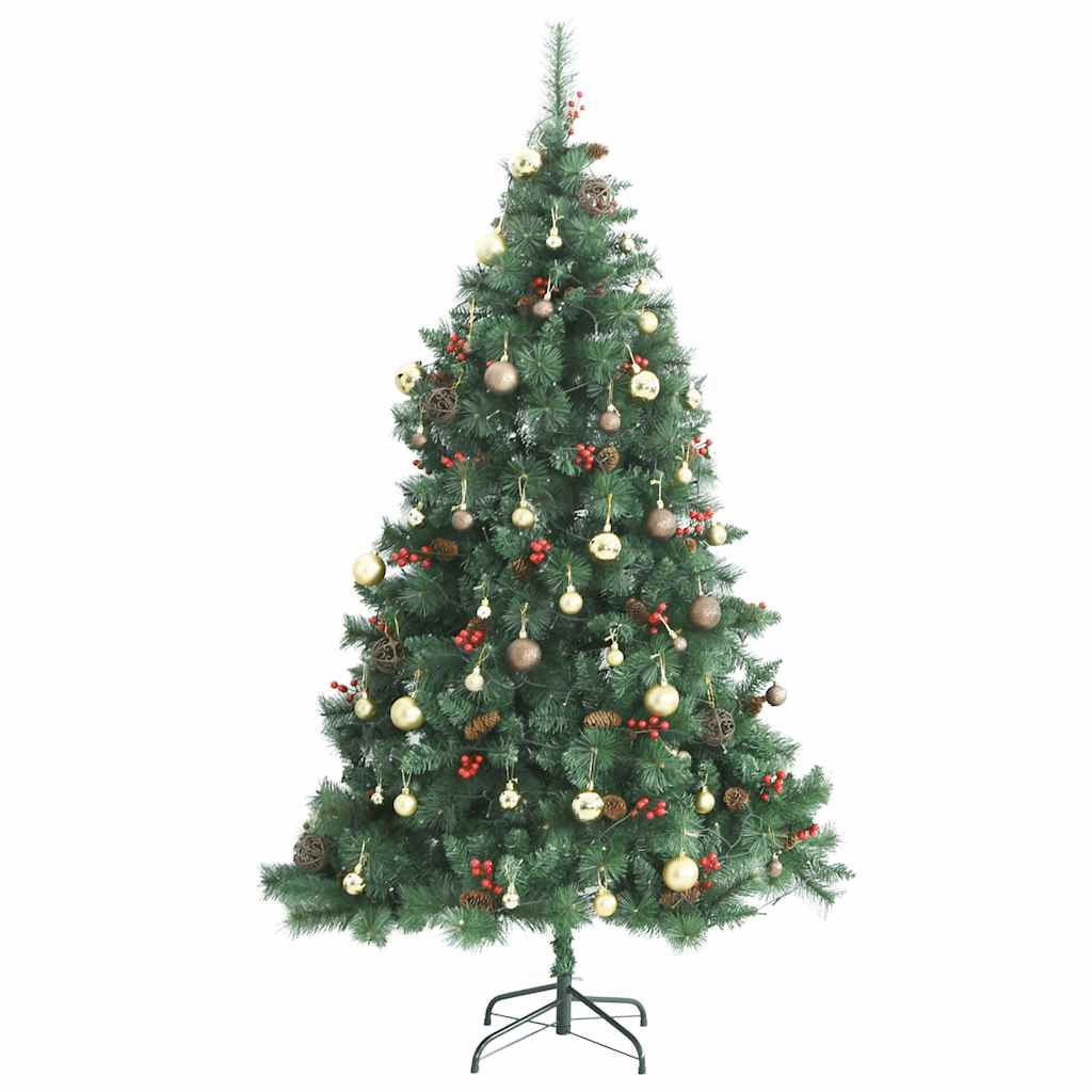 Albero Natale Incernierato con 300 LED e Palline 210 cm