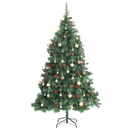 Albero Natale Incernierato con 300 LED e Palline 210 cm