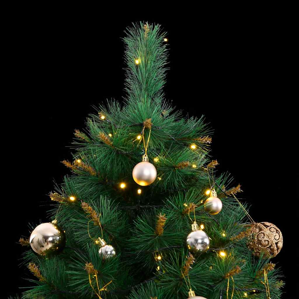 Albero Natale Incernierato con 150 LED e Palline 120 cm