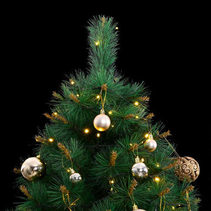 Albero Natale Incernierato con 150 LED e Palline 120 cm