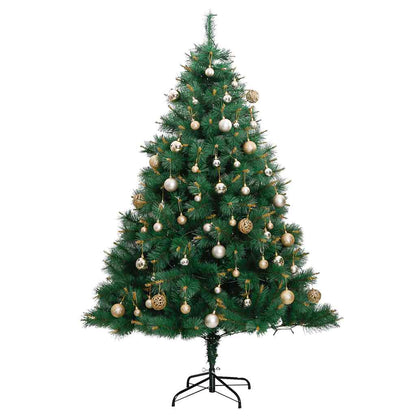 Albero Natale Incernierato con 150 LED e Palline 120 cm